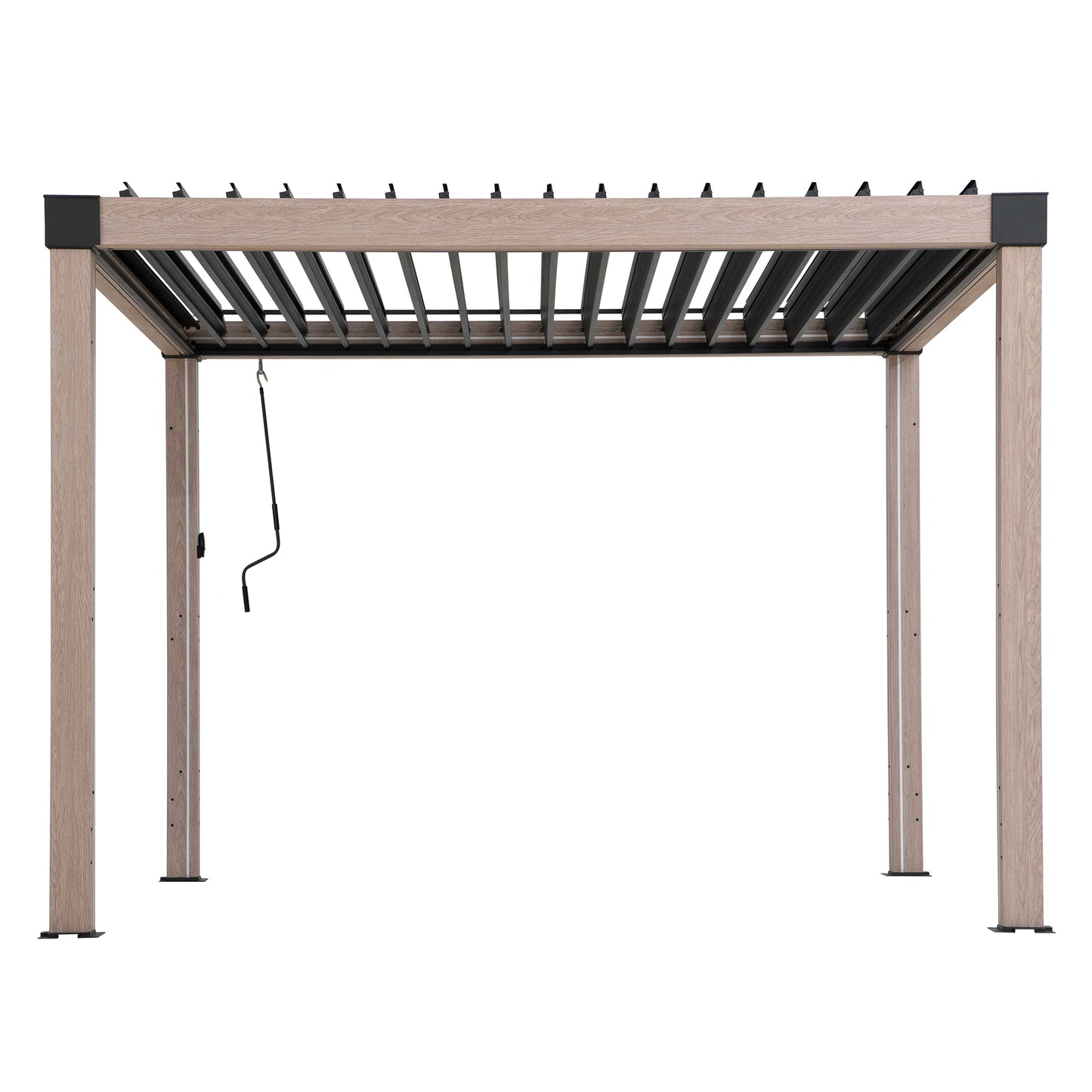 MATTERHORN 306cm x 306cm Beige Steel Multi Pergola with LED Lights - pergola beige