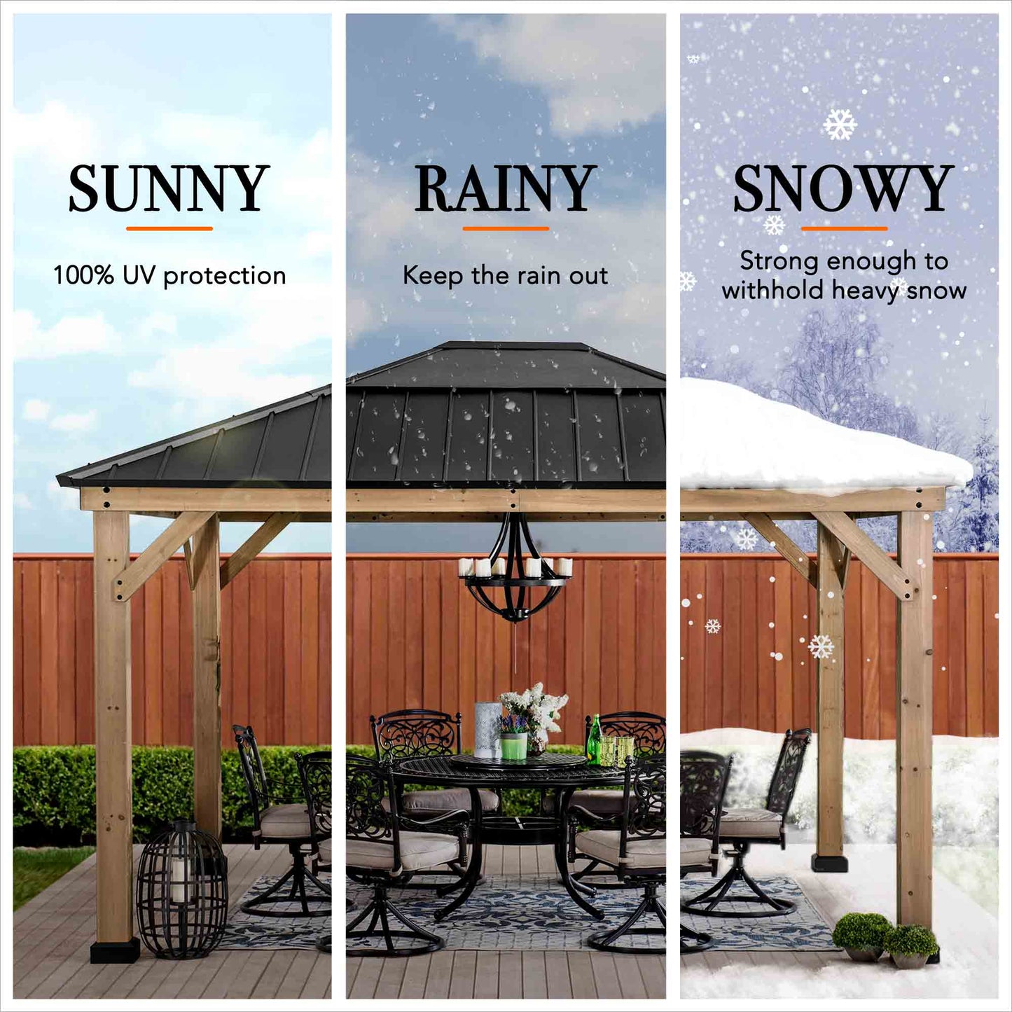 BRURI 395cm x 337cm Cedar Framed Gazebo