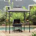 LINAS 152cm x 244cm Black Steel 2-tier Grill Gazebo - full view day