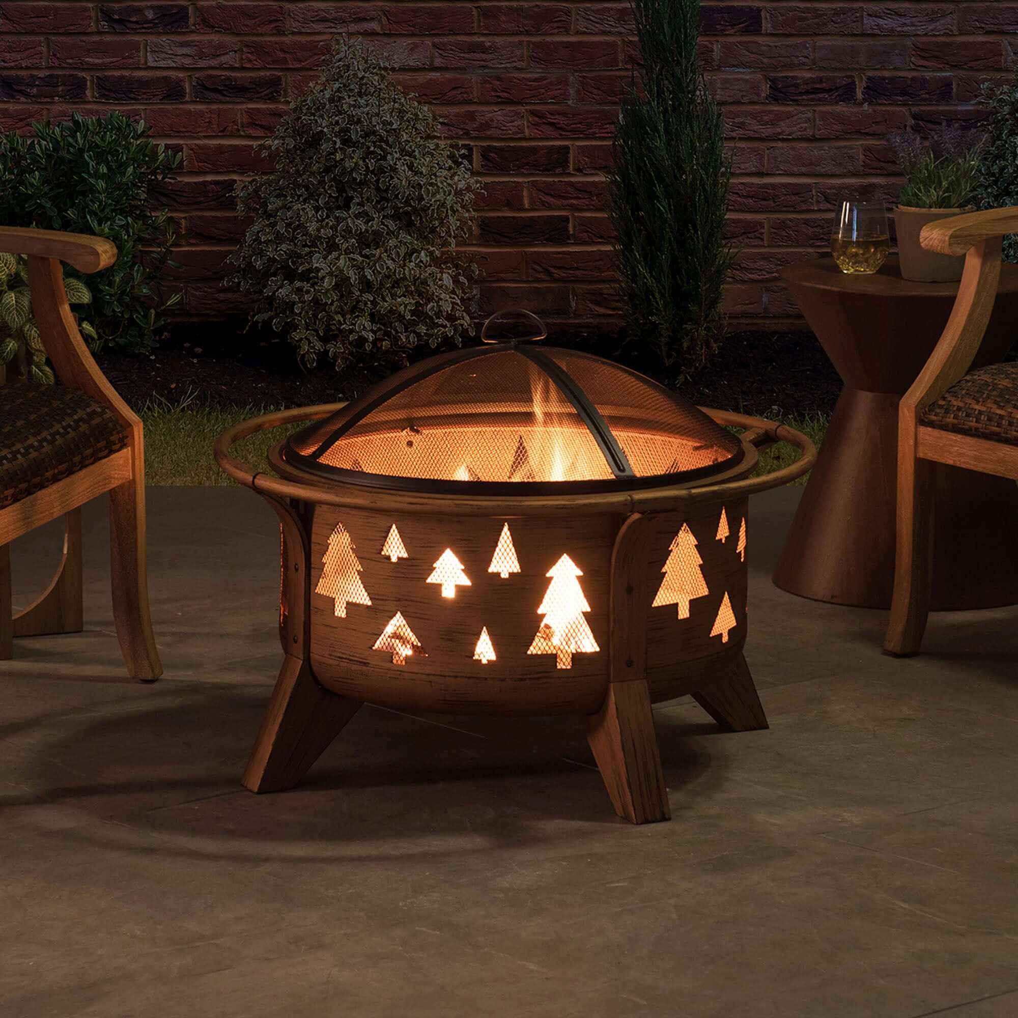 ASKJA XL Steel Brown Fire Bowl - fire night