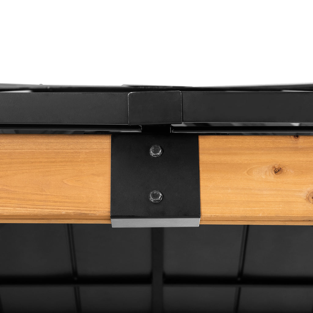 RAPI 273cm x 273cm Cedar Framed Gazebo with Anthracite Steel and Polycarbonate Hip Roof