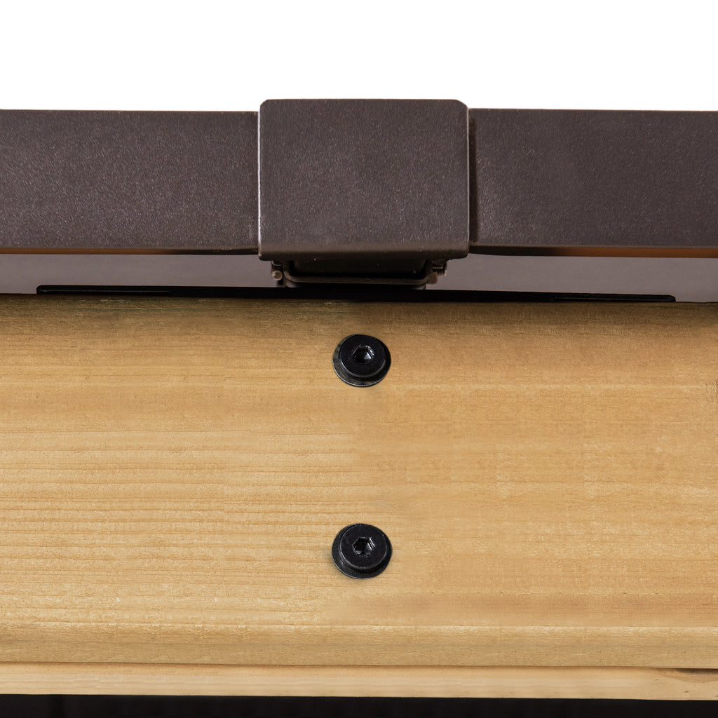 PIRIN 336cm x 336cm Cedar Framed Gazebo with Anthracite Brown Steel and Polycarbonate Hip Roof