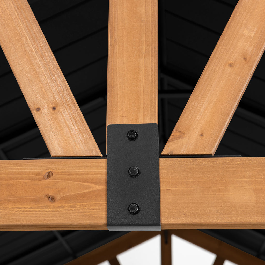 TÖDI 336cm x 400cm Cedar Framed Gazebo with Anthracite Steel Gable Hardtop