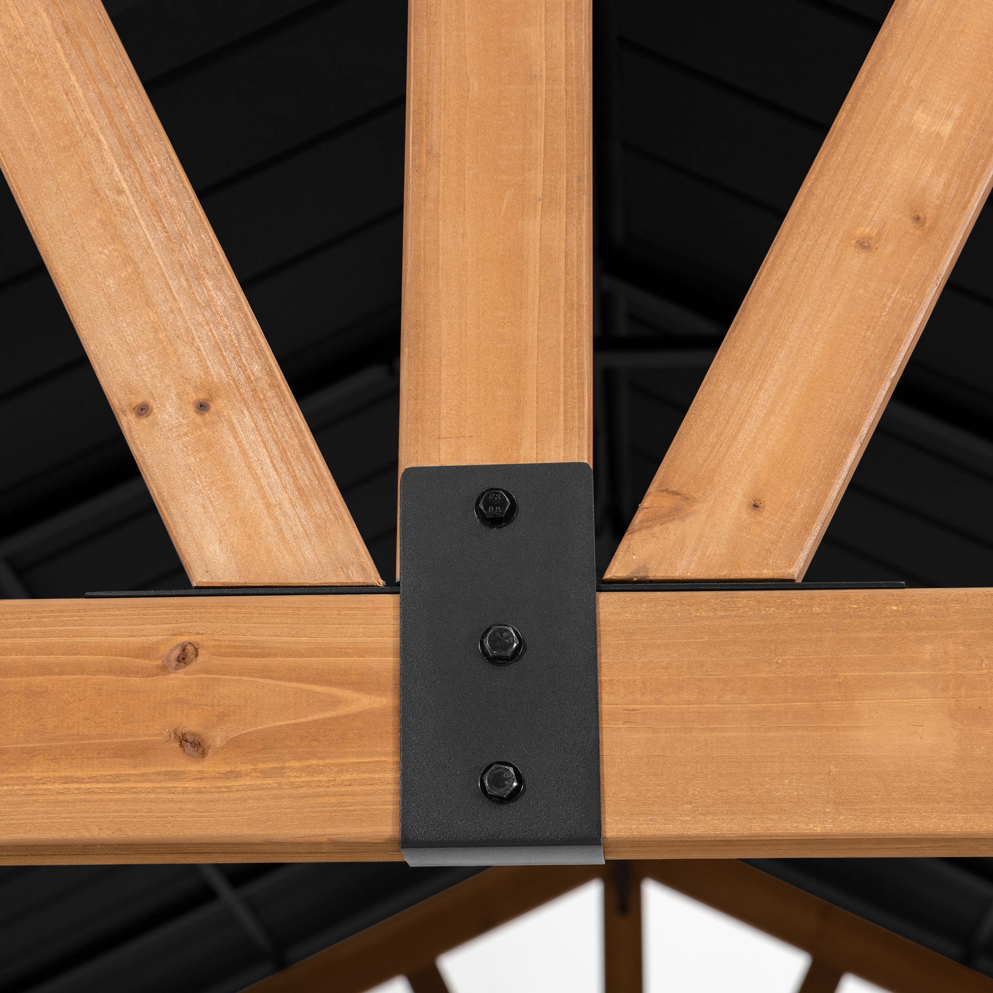 TÖDI 336cm x 400cm Cedar Framed Gazebo with Anthracite Steel Gable Hardtop