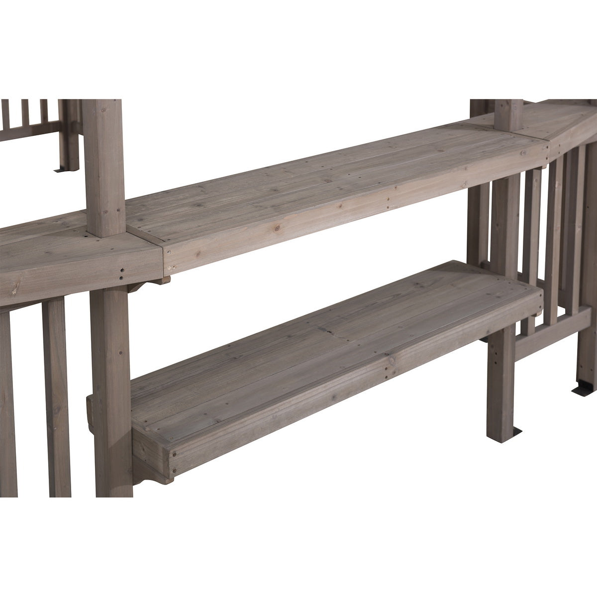 DAJTI 305cm x 427cm Cedar Wood Arched Pergola with Gray Fabric Soft Top - pergola de lemn