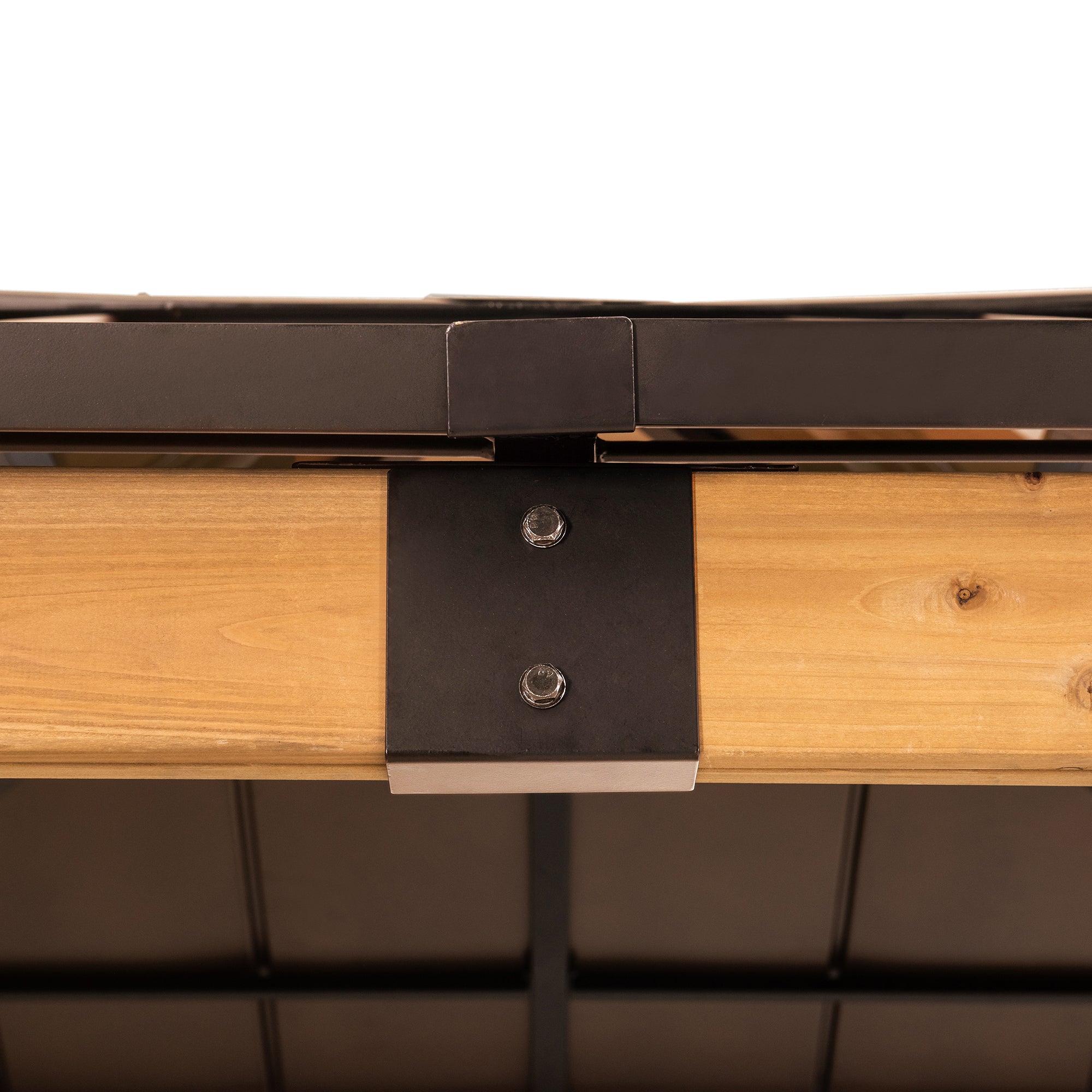 RAPI 273cm x 273cm Cedar Framed Gazebo with Brown Steel and Polycarbonate Hip Roof