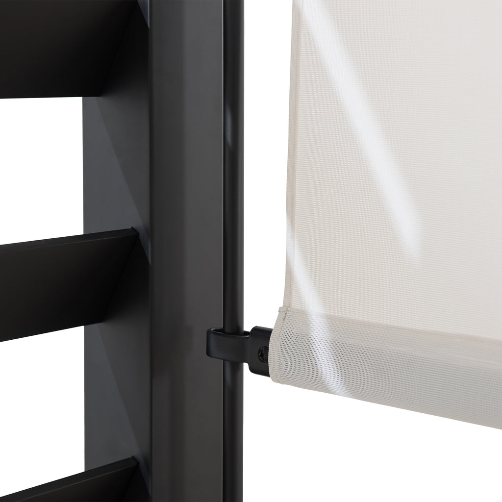 OETA 304cm x 372cm Steel Adjustable Canopy Pergola with White Fabric Soft Top - pergola rome