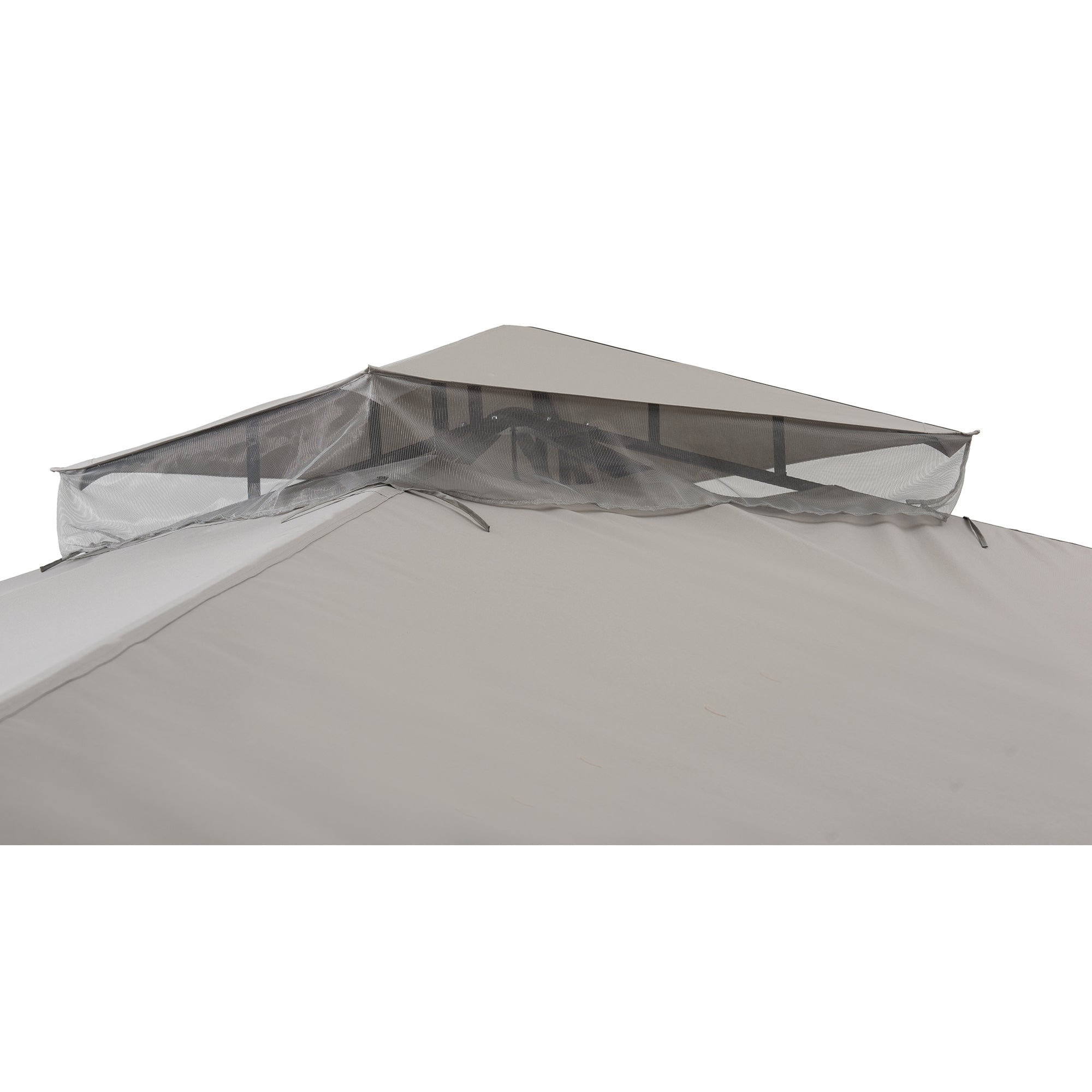 STOJ 396cm x 330cm Gray Steel Gazebo with 2-tier Hip Roof - rooftop