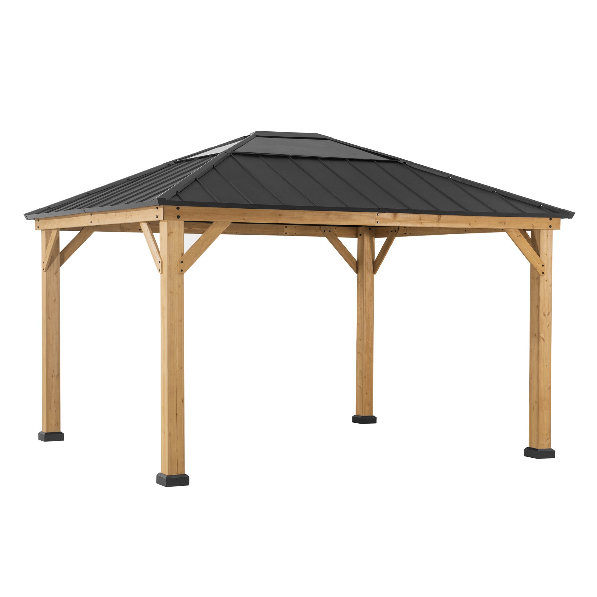 BRURI 395cm x 337cm Cedar Framed Gazebo - side