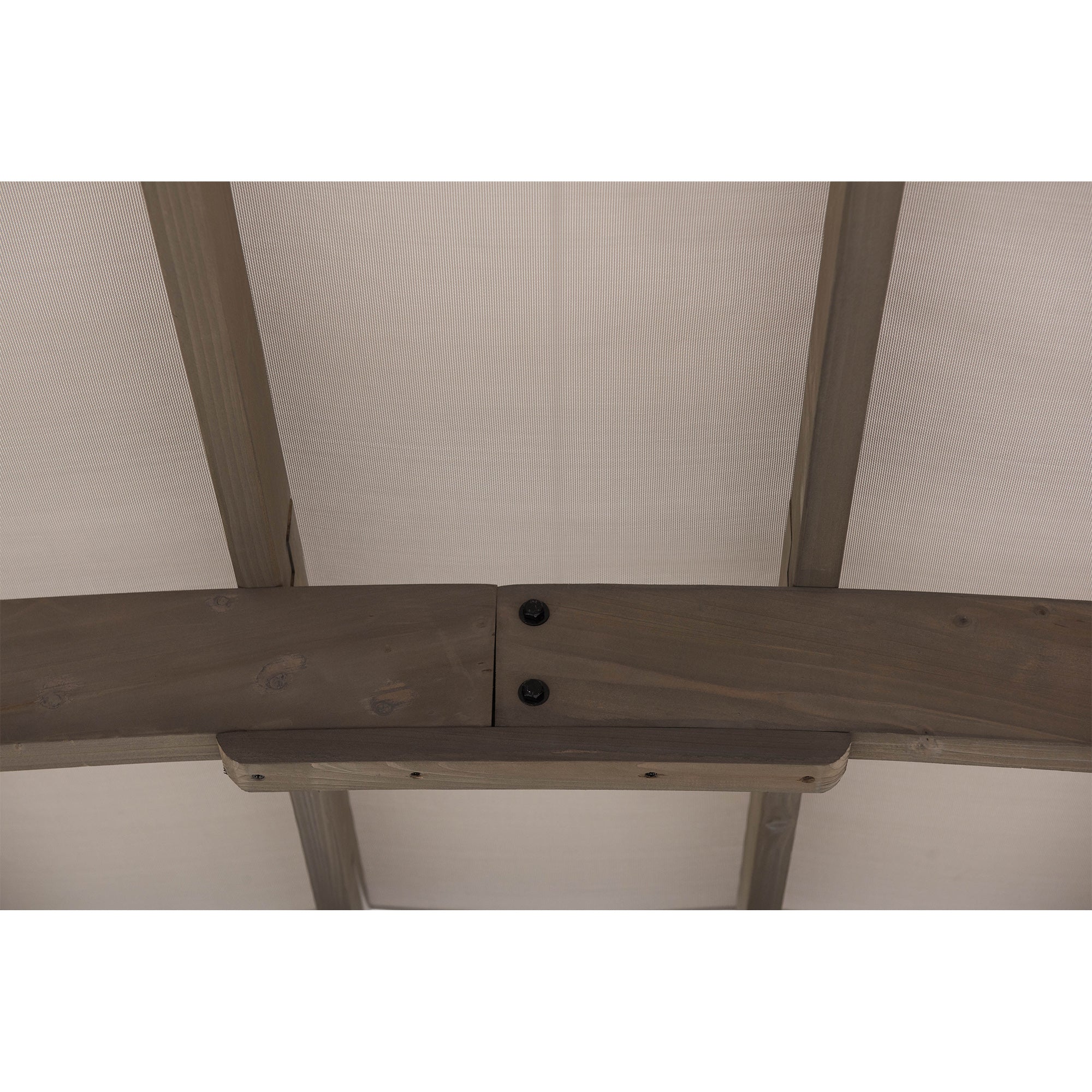 DAJTI 305cm x 427cm Cedar Wood Arched Pergola with Gray Fabric Soft Top - pergola awning