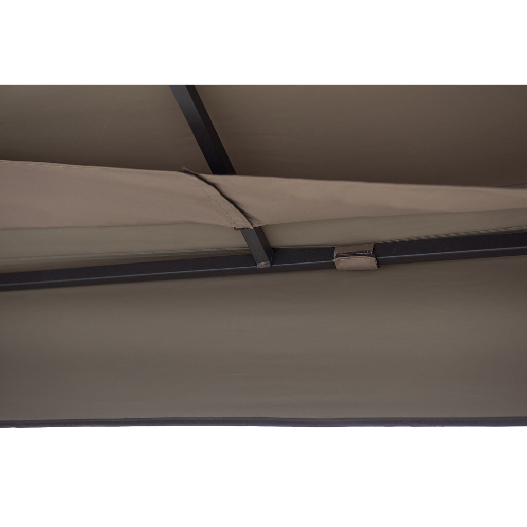 ANETO 305cm x 366cm Steel Canopy Gazebo with 2-tier Khaki Soft Top