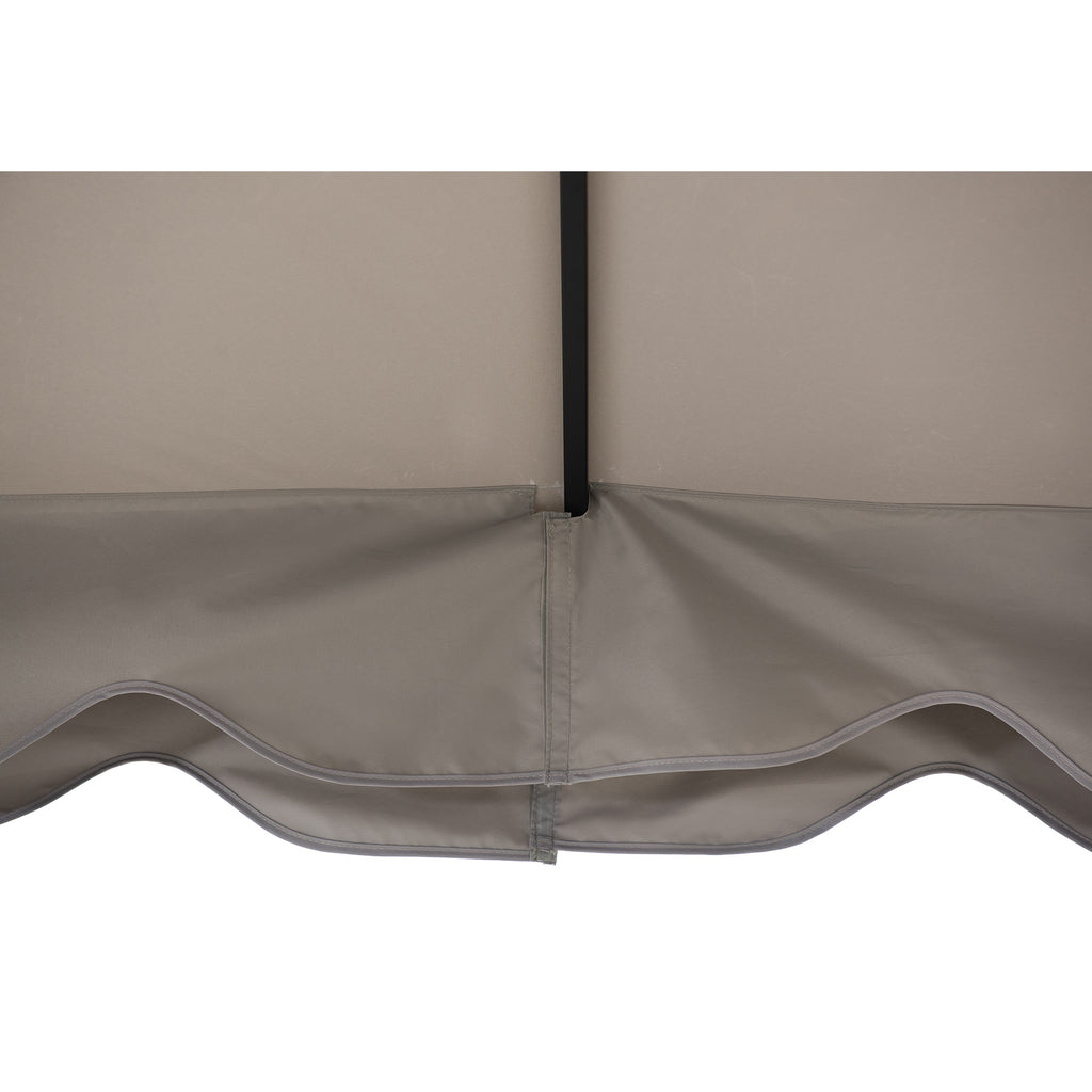 STOJ 396cm x 330cm Gray Steel Gazebo with 2-tier Hip Roof