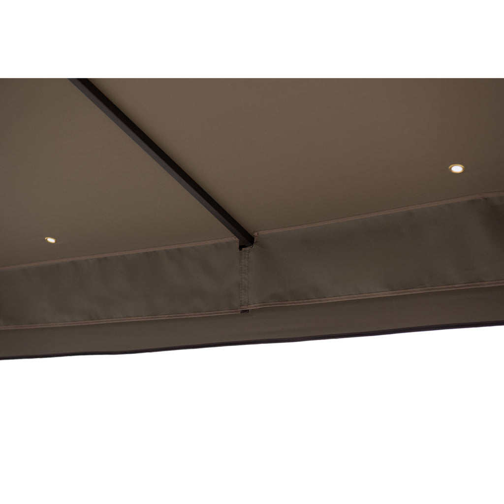 ANETO 305cm x 366cm Steel Canopy Gazebo with 2-tier Khaki Soft Top