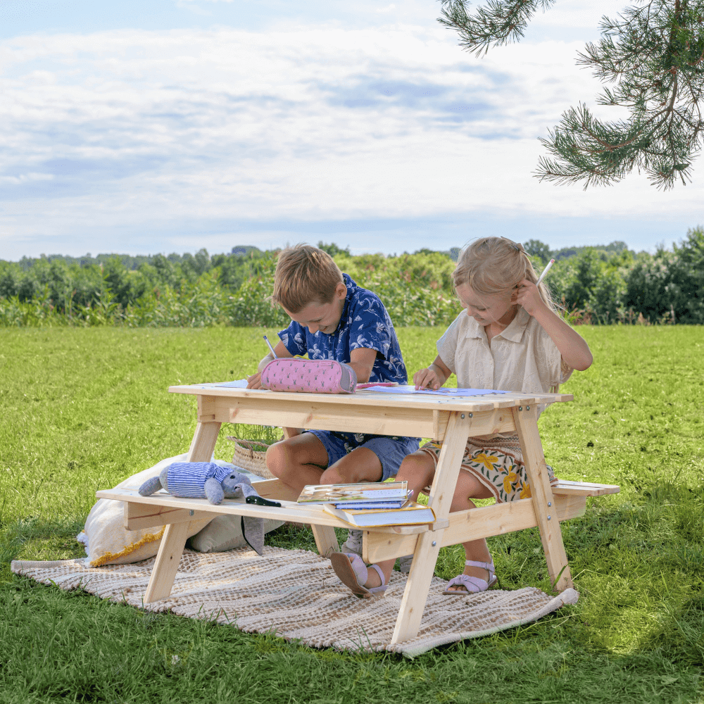 Wooden Table for Kids with Storage M010-1 - 90 x 90 cm