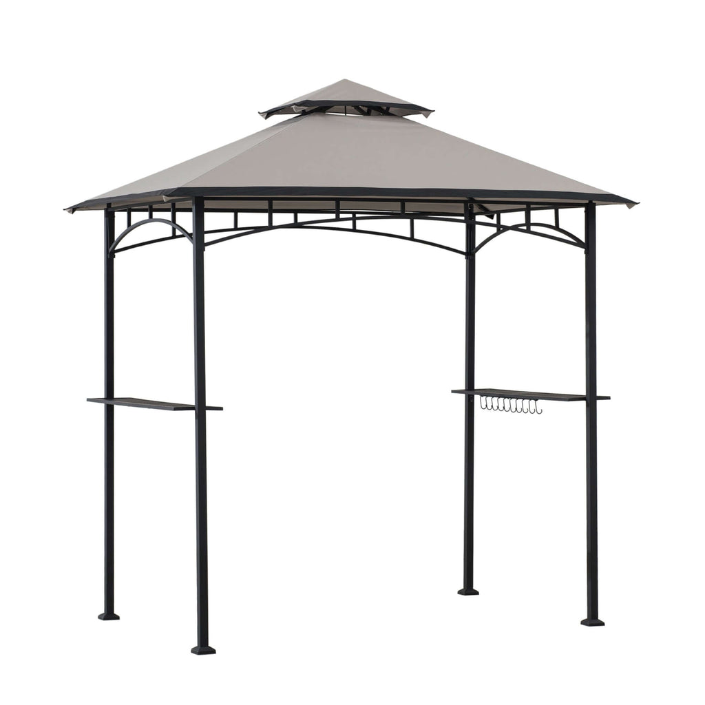 LINAS 152cm x 244cm Black Steel 2-tier Grill Gazebo - front