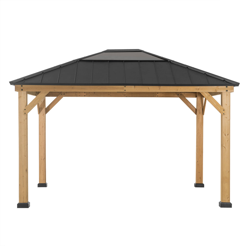BRURI 395cm x 337cm Cedar Framed Gazebo - front