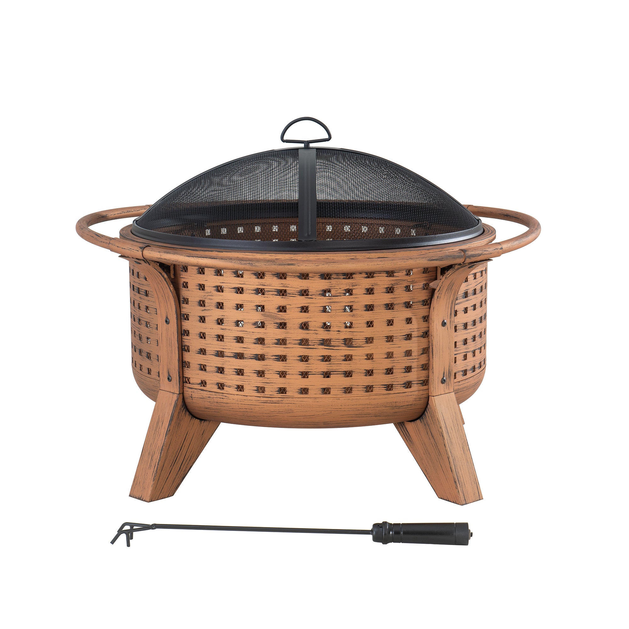 MAZAMA XL Steel Brown Fire Bowl - full view