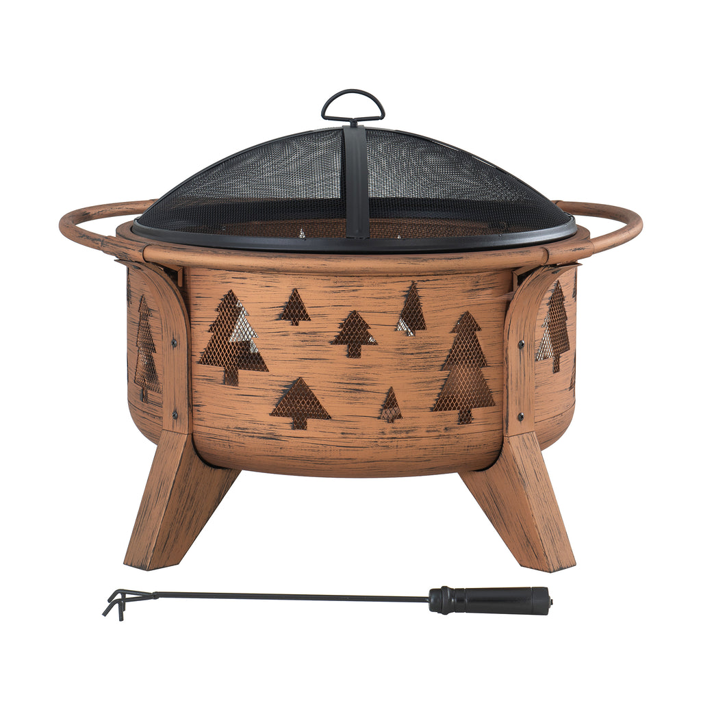 ASKJA XL Steel Brown Fire Bowl - full view