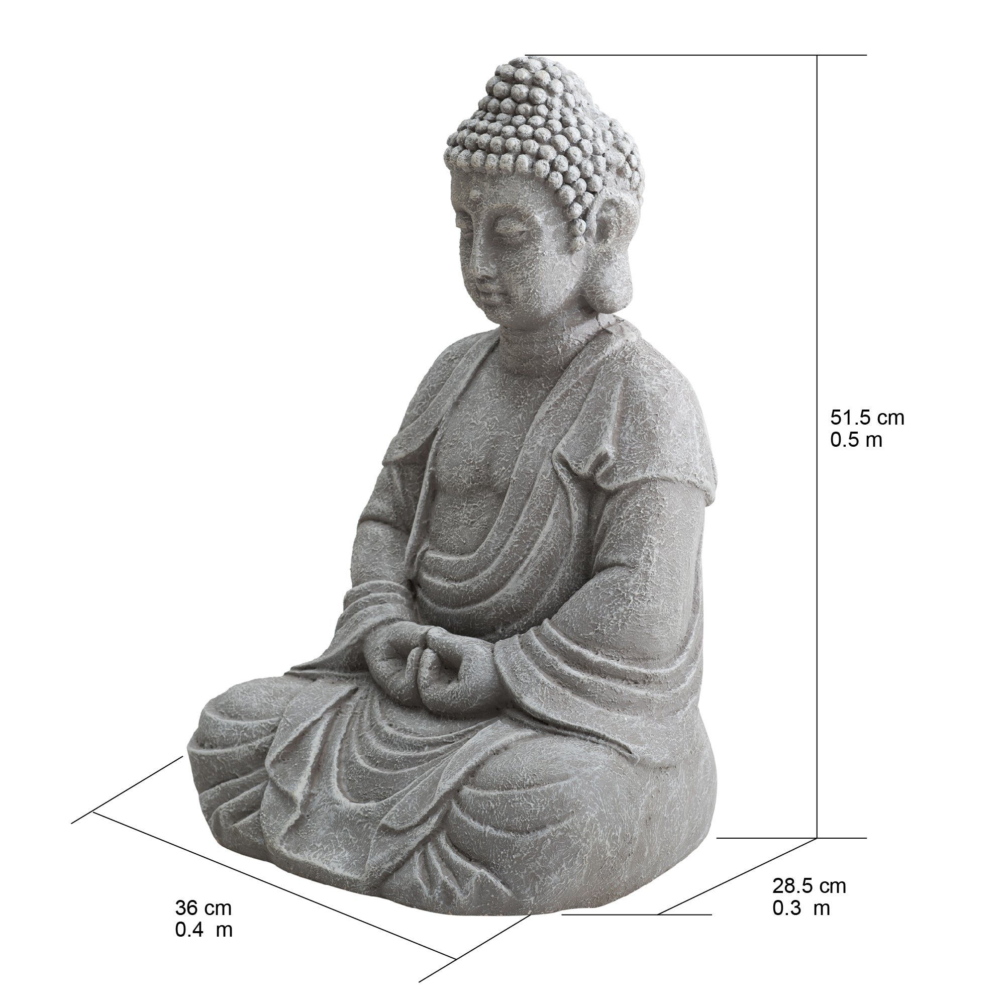 Garden Clay Buddha Statue - dimensions