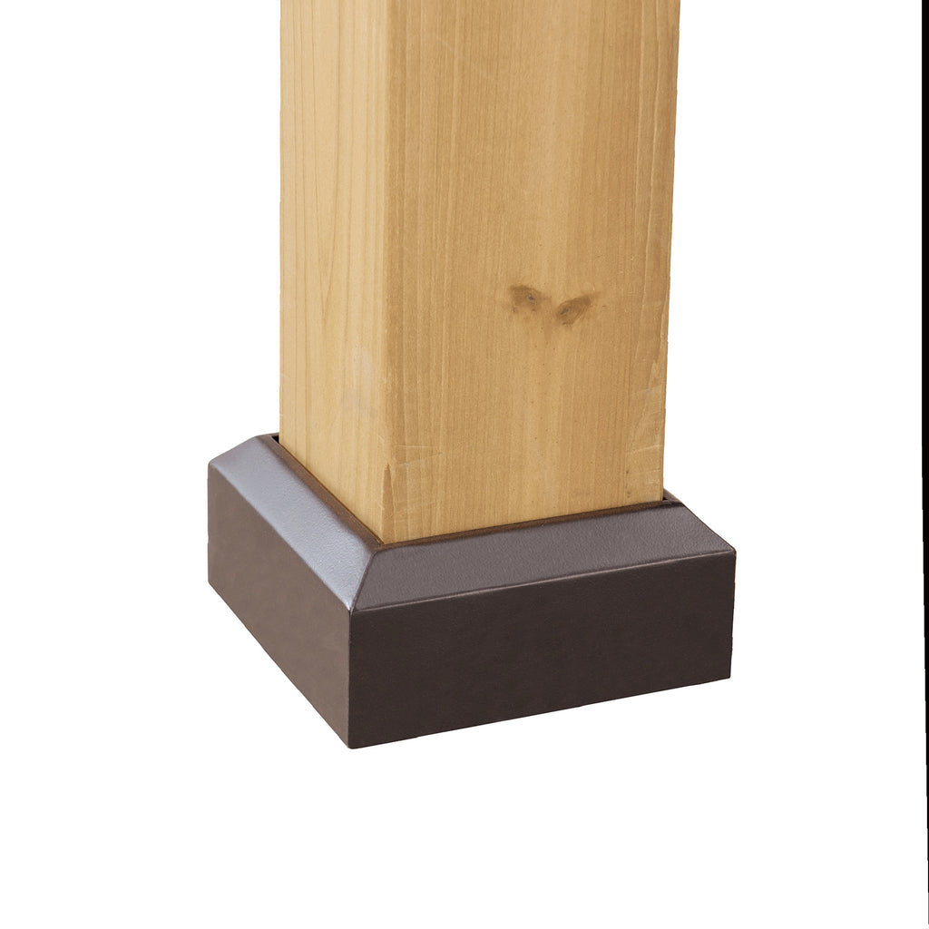 PIRIN 336cm x 336cm Cedar Framed Gazebo with Anthracite Brown Steel and Polycarbonate Hip Roof - bottom