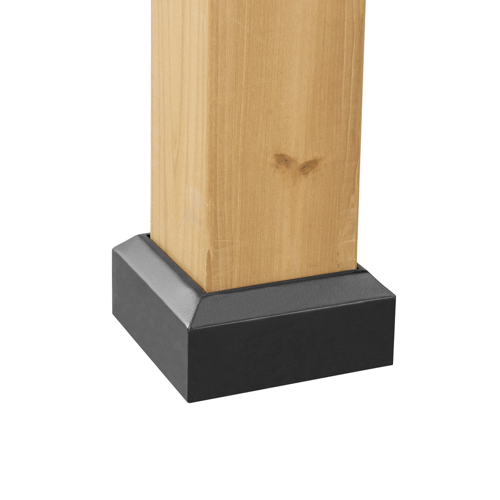 PIRIN 336cm x 336cm Cedar Framed Gazebo with Anthracite Gray Steel and Polycarbonate Hip Roof - bottom