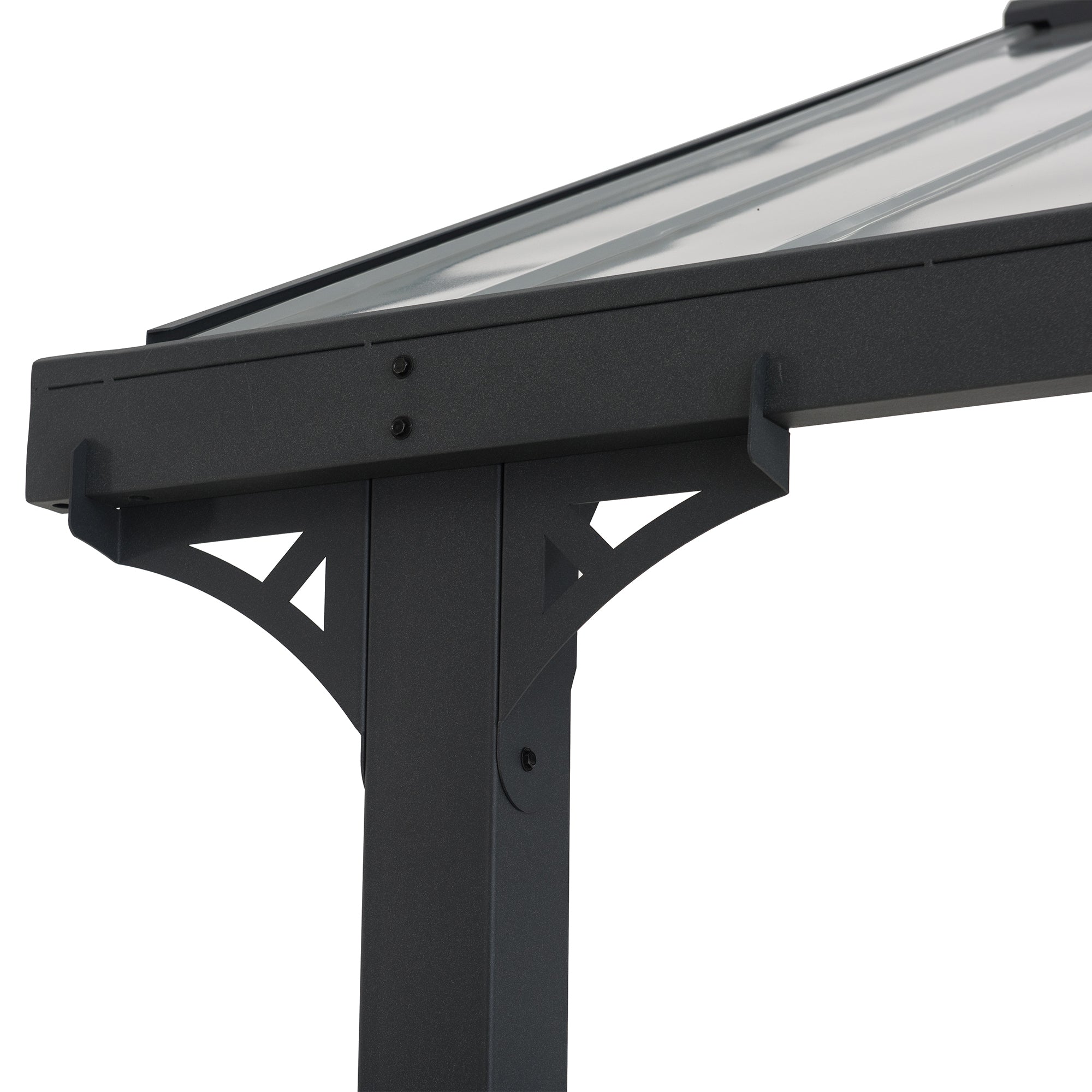 EIGER 367cm x 610cm Gray Steel Carport with Steel Hardtop - pergola x auto