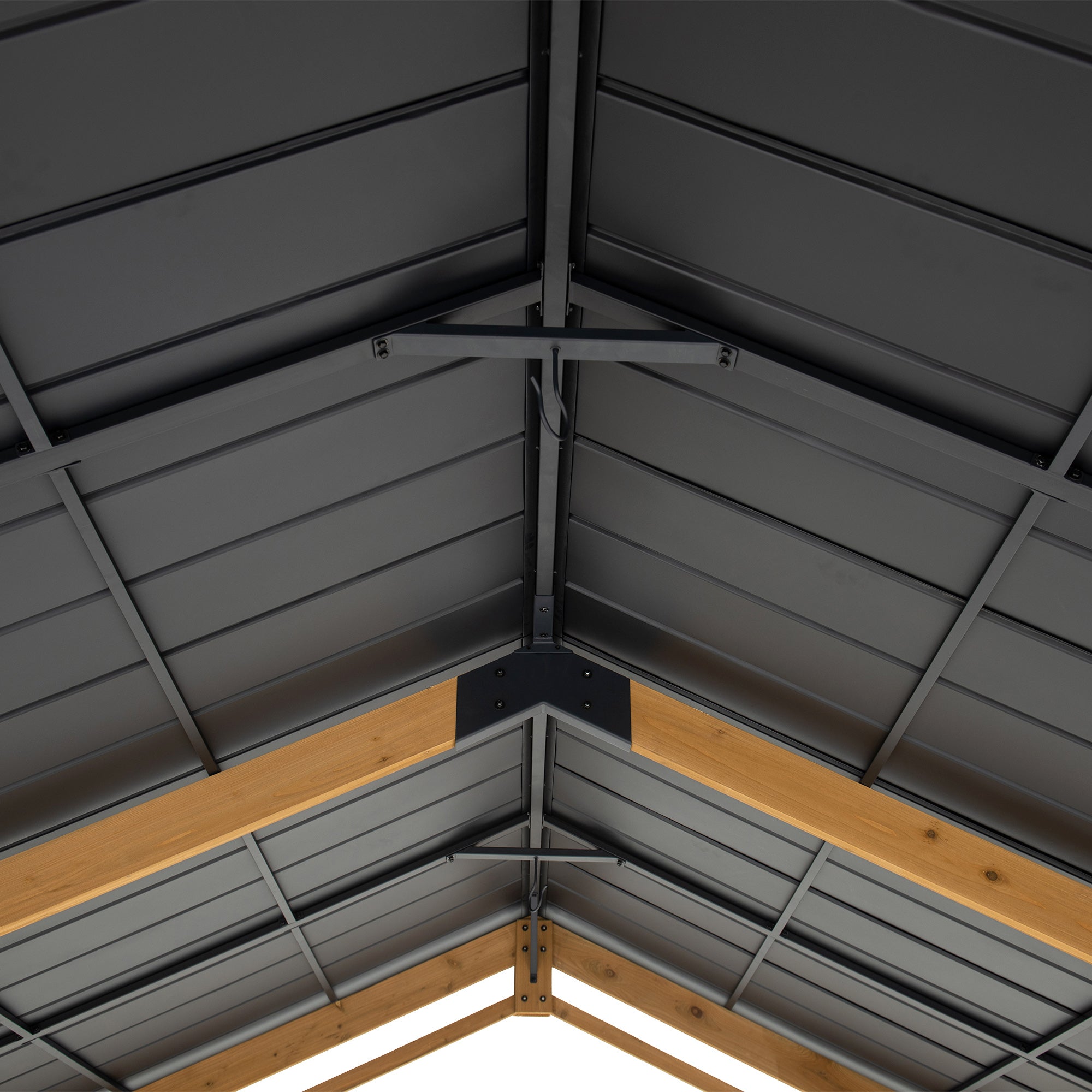 KORAB 335cm x 400cm Cedar Wood Carport with Anthracite Steel Roof - pergola x auto
