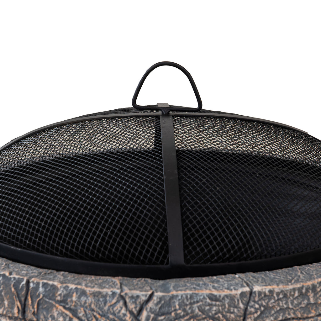 KATLA XL Steel Gray Fire Bowl - top