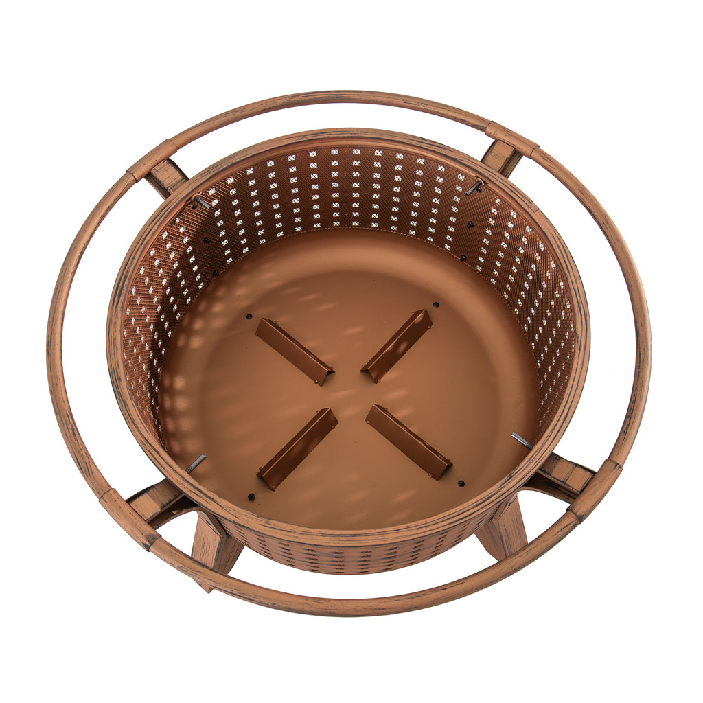 MAZAMA XL Steel Brown Fire Bowl - inside