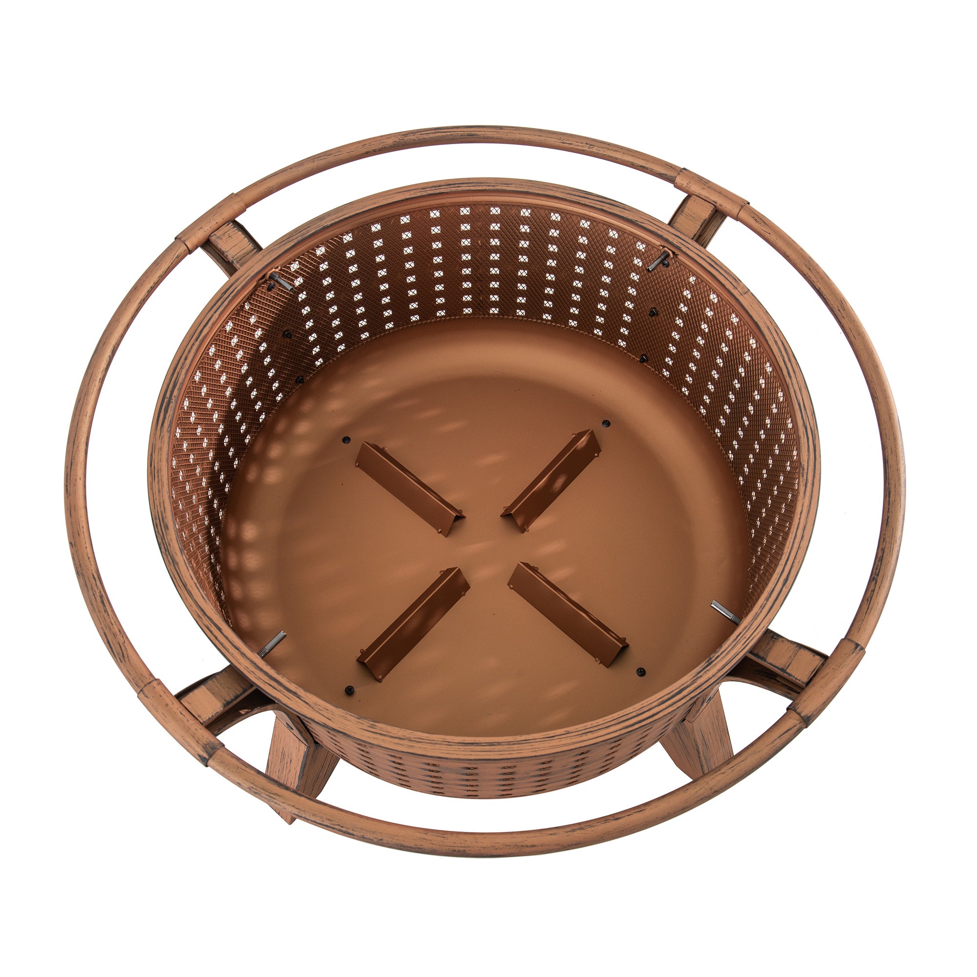 MAZAMA XL Steel Brown Fire Bowl - inside