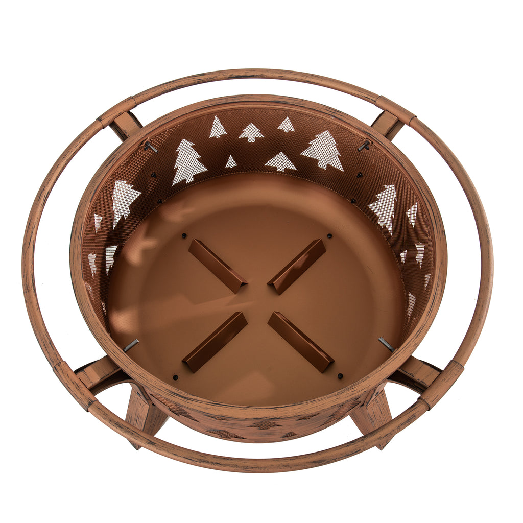 ASKJA XL Steel Brown Fire Bowl - inside