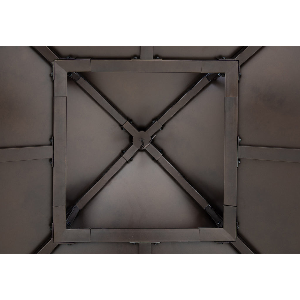 PAPS 335cm x 335cm Cedar Framed Gazebo with Brown Steel 2-tier Hip Roof