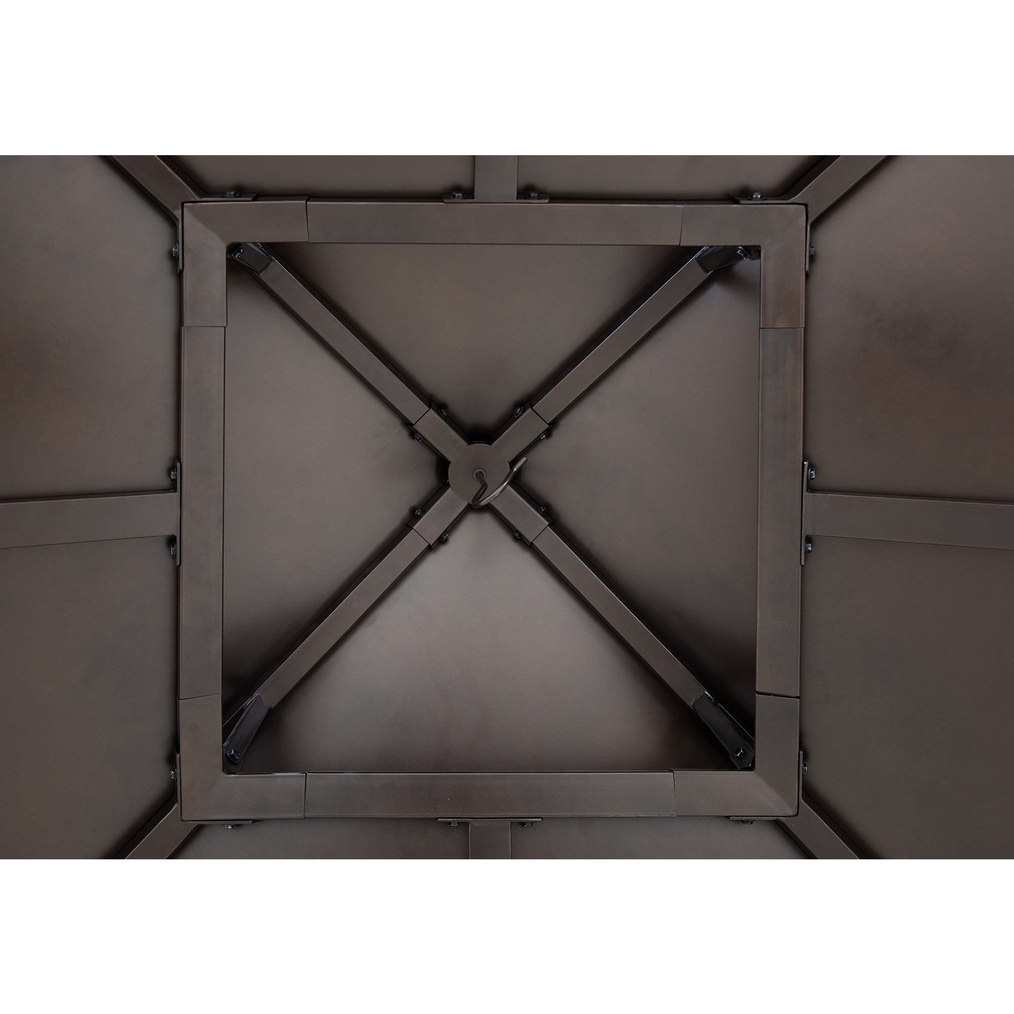 PAPS 335cm x 335cm Cedar Framed Gazebo with Brown Steel 2-tier Hip Roof