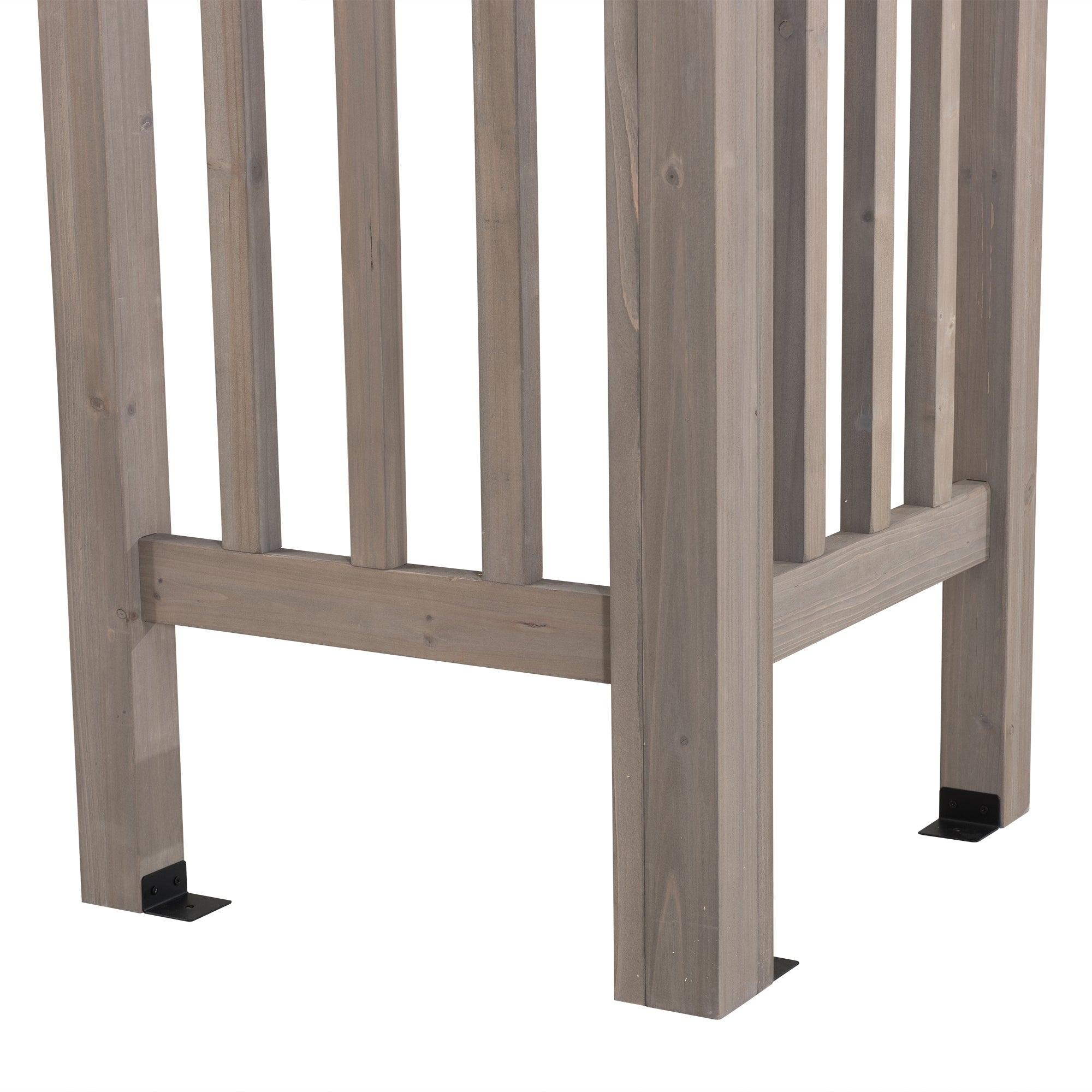 DAJTI 305cm x 427cm Cedar Wood Arched Pergola with Gray Fabric Soft Top - pergola din lemn