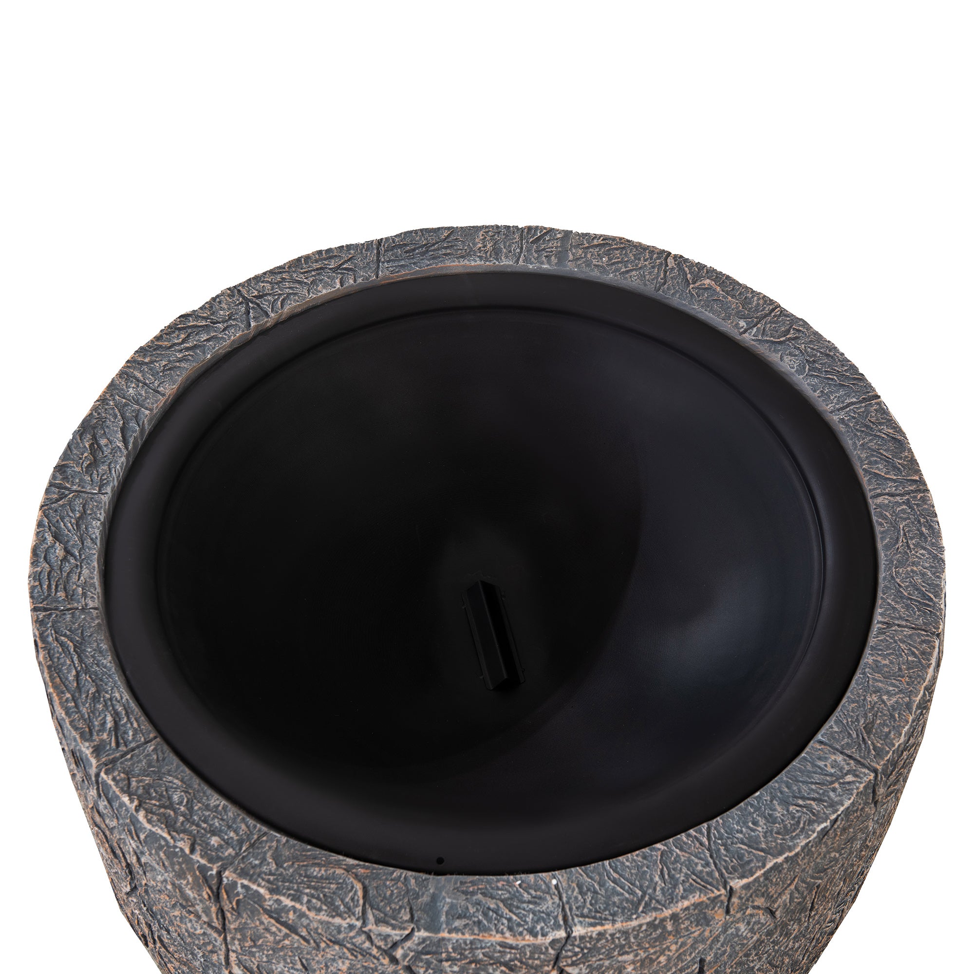 KATLA XL Steel Gray Fire Bowl - inside