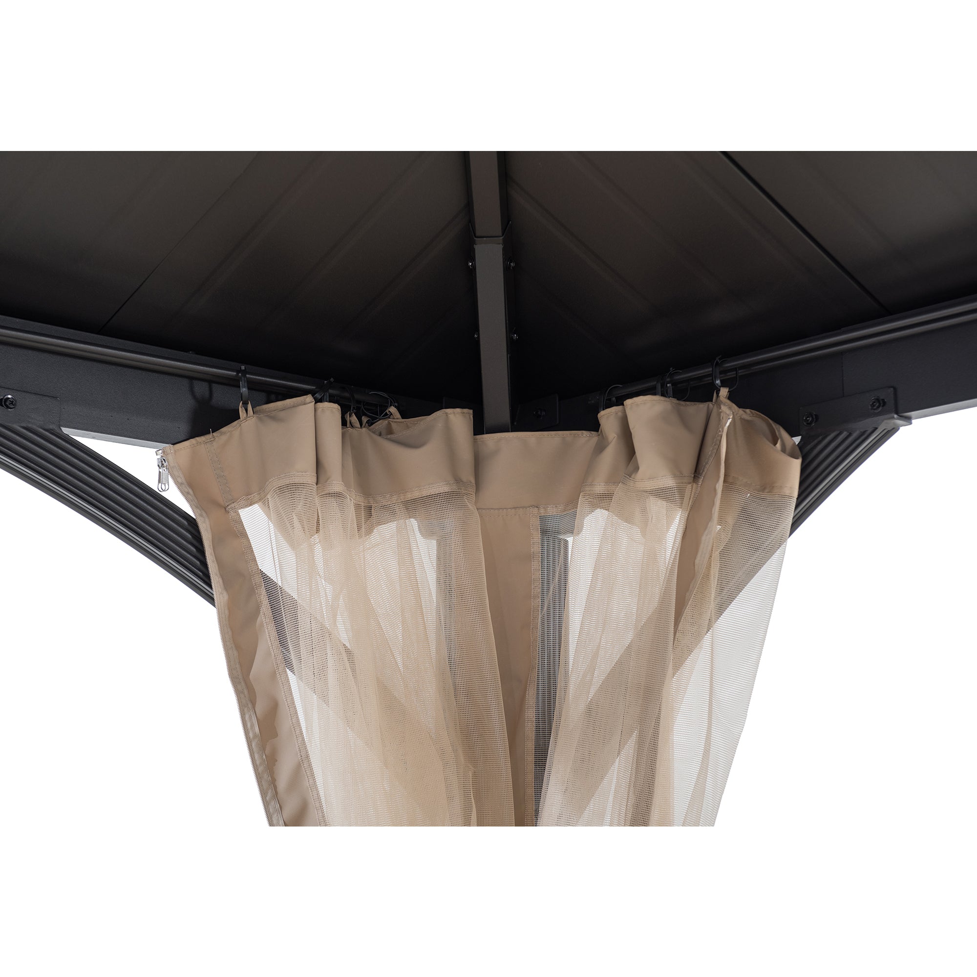 TORRE 385cm x 324cm Black 2-Tier Aluminium Hardtop Gazebo