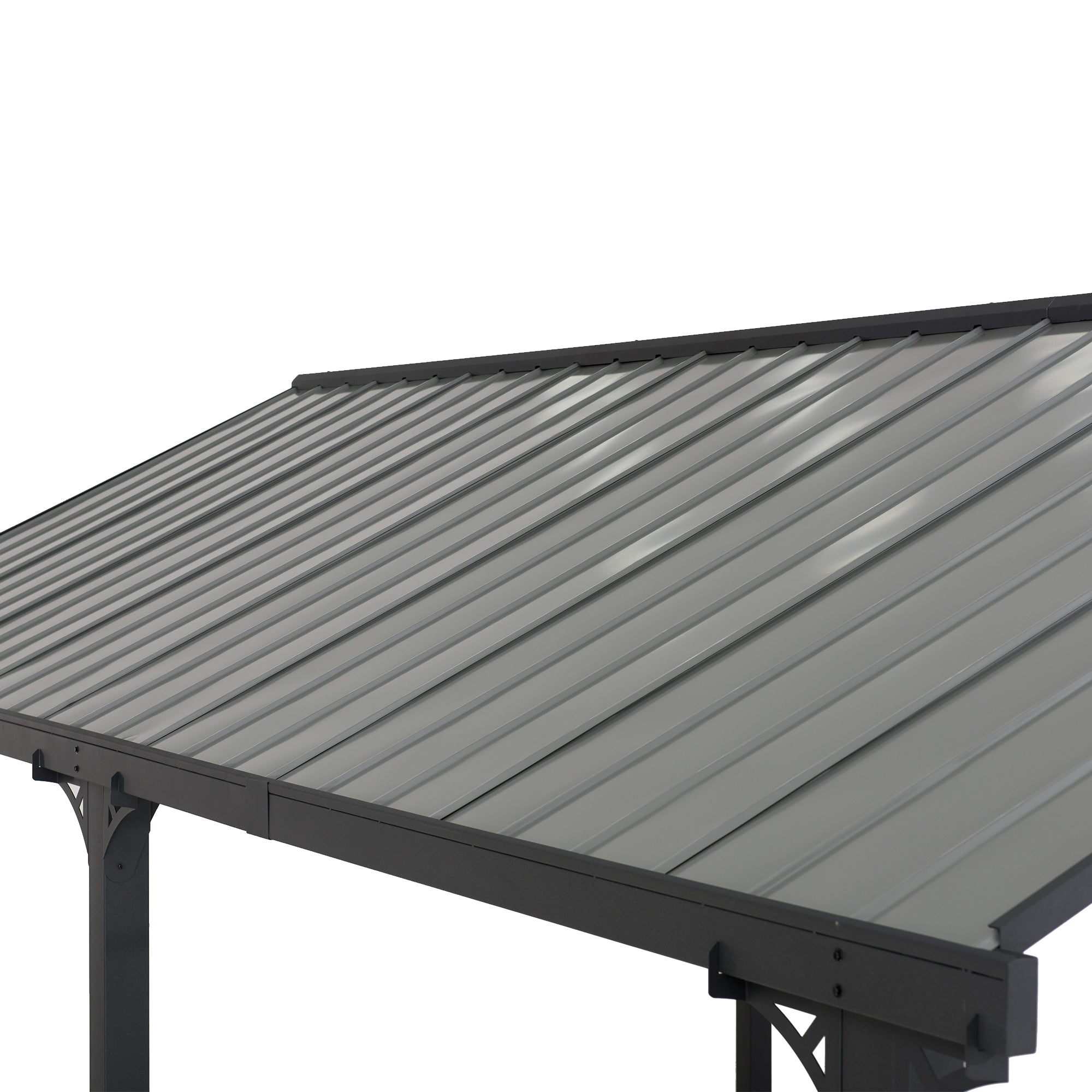 EIGER 367cm x 610cm Gray Steel Carport with Steel Hardtop - roof