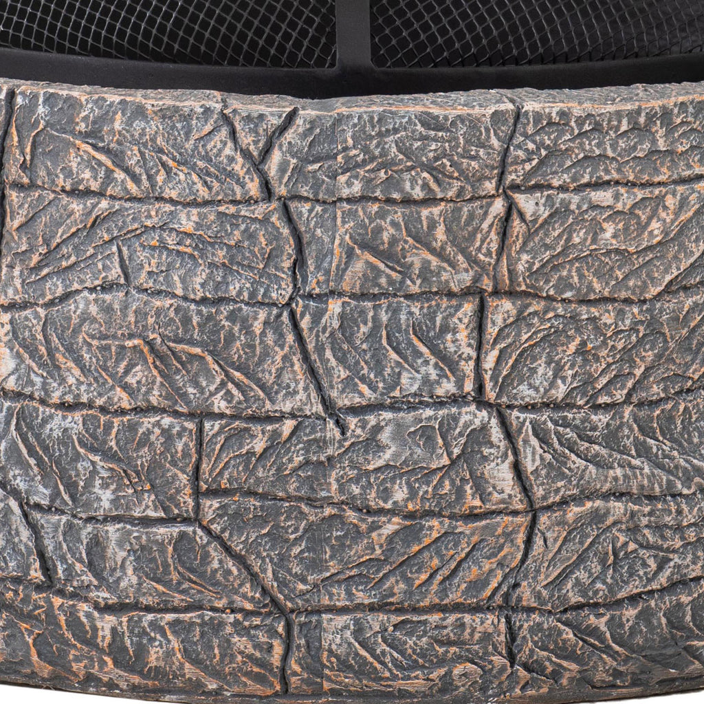 KATLA XL Steel Gray Fire Bowl - side