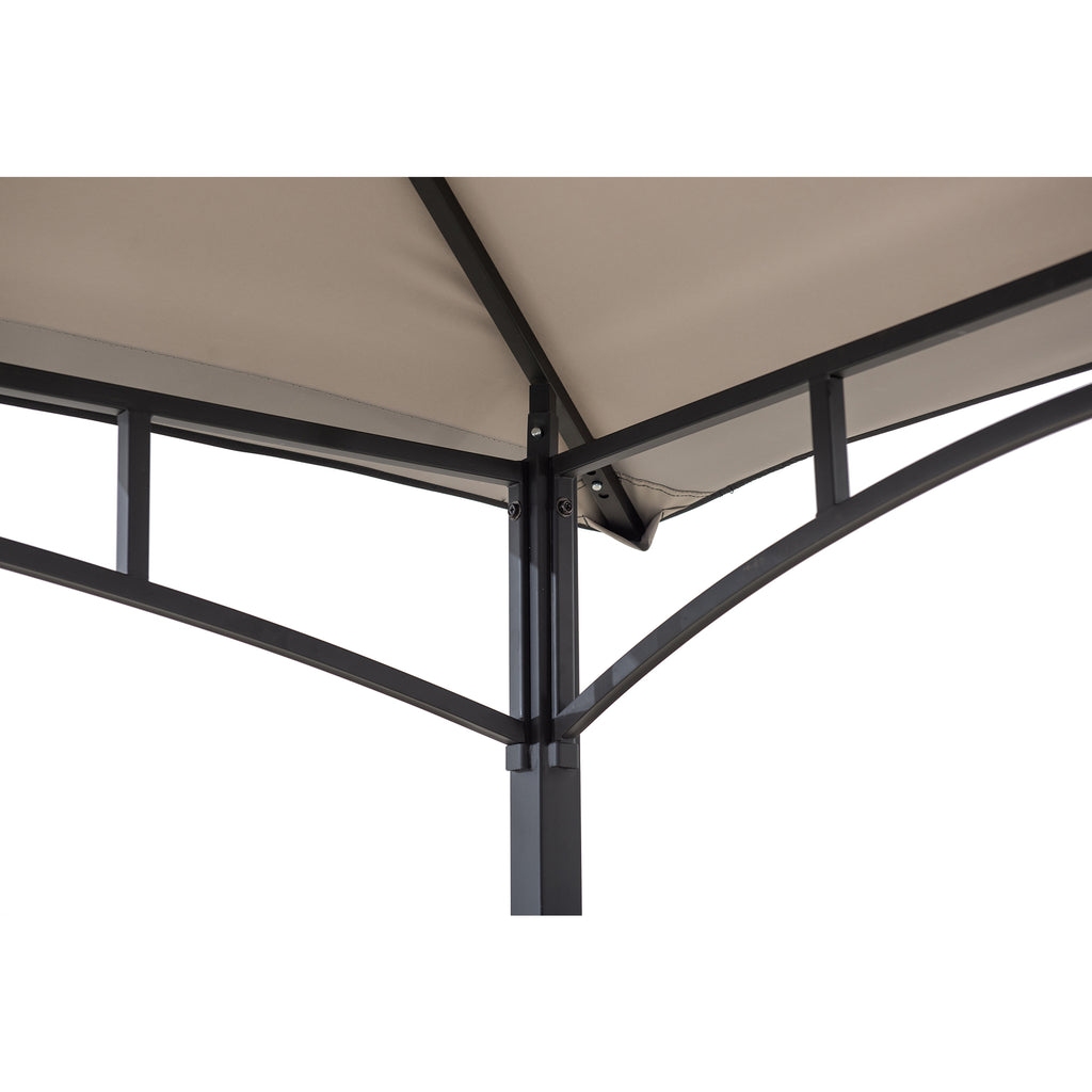 LINAS 152cm x 244cm Black Steel 2-tier Grill Gazebo
