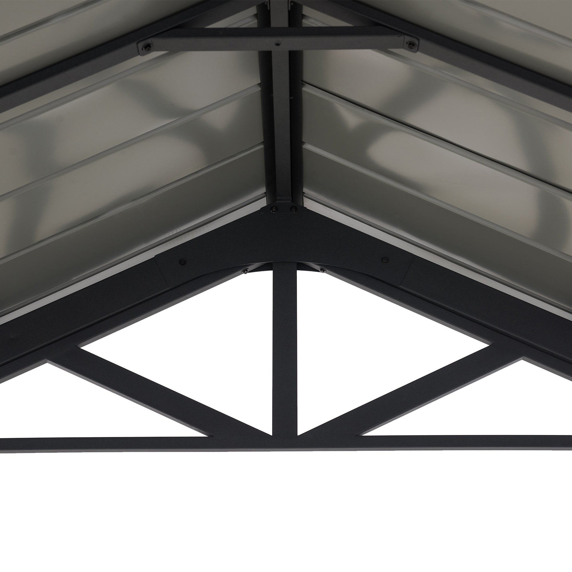 EIGER 367cm x 610cm Gray Steel Carport with Steel Hardtop - pergola vs carport