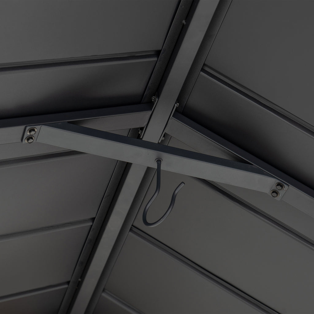 KORAB 335cm x 400cm Cedar Wood Carport with Anthracite Steel Roof - pergola per auto