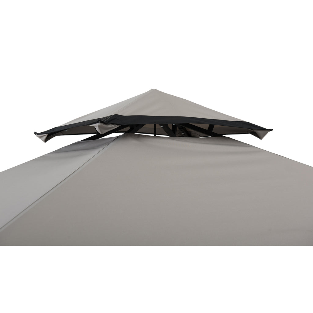 LINAS 152cm x 244cm Black Steel 2-tier Grill Gazebo - rooftop