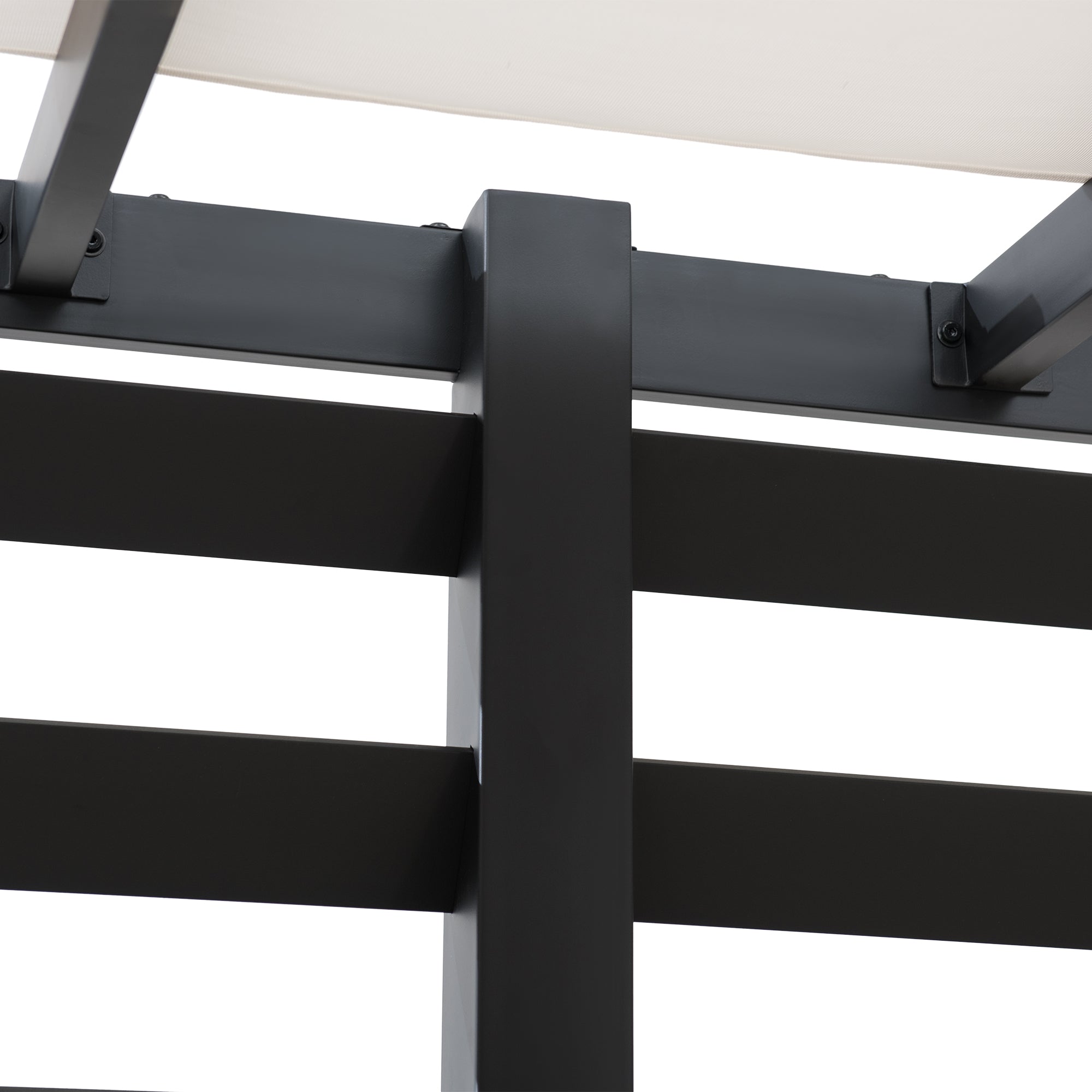 OETA 304cm x 372cm Steel Adjustable Canopy Pergola with White Fabric Soft Top - pergola roof