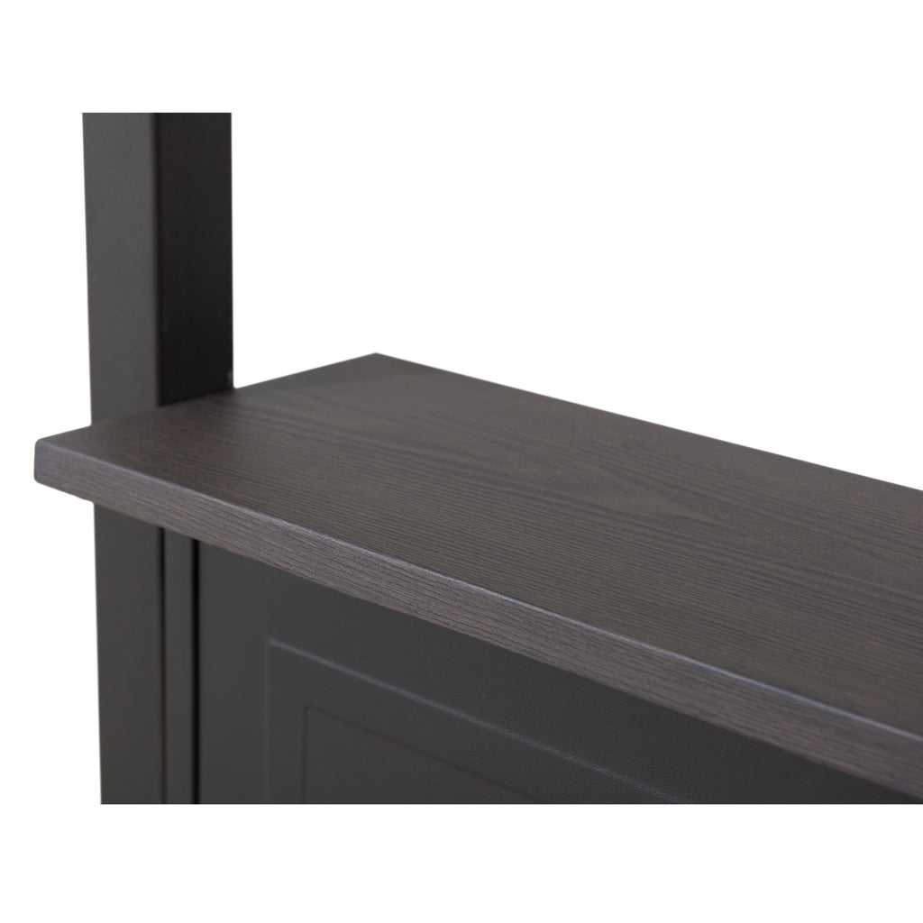 ASPE 152cm x 244cm Black Steel Grill Gazebo with 2-tier Hard Top - bar