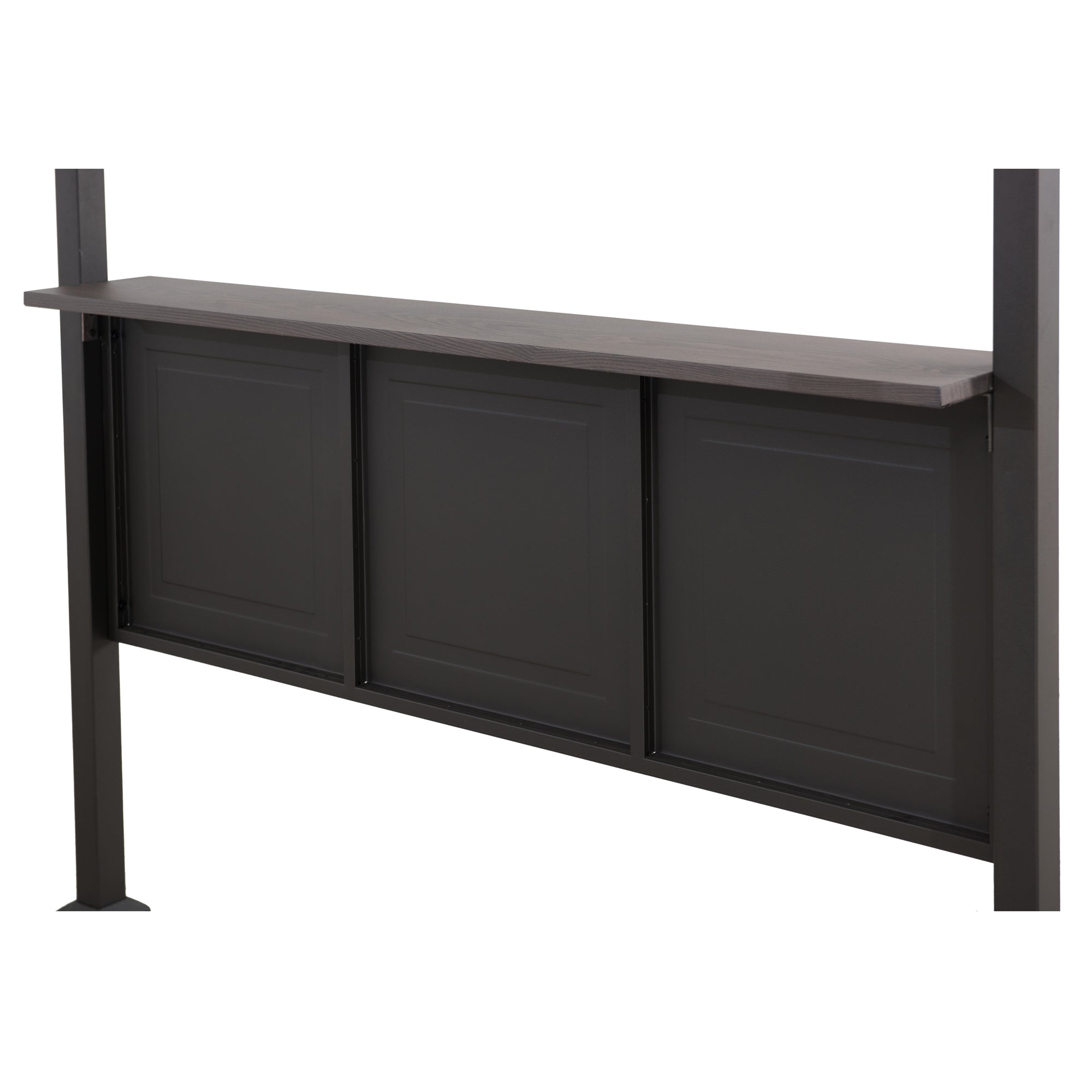 ASPE 152cm x 244cm Black Steel Grill Gazebo with 2-tier Hard Top