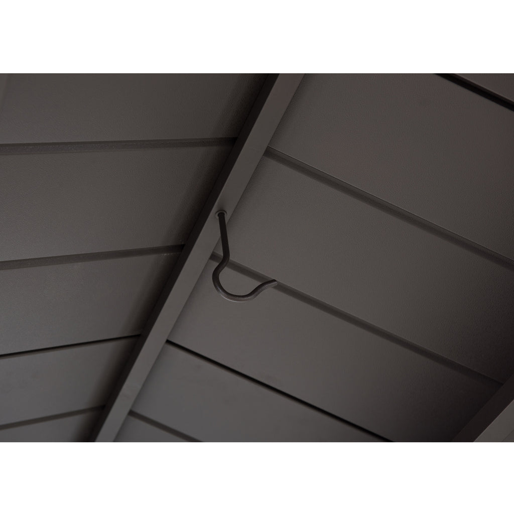 ASPE 152cm x 244cm Black Steel Grill Gazebo with 2-tier Hard Top - roof inside