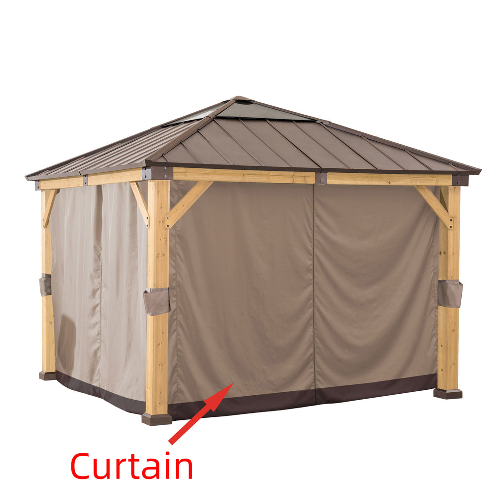 Curtains for Cedar Wood Gazebo 336cm x 336cm - close