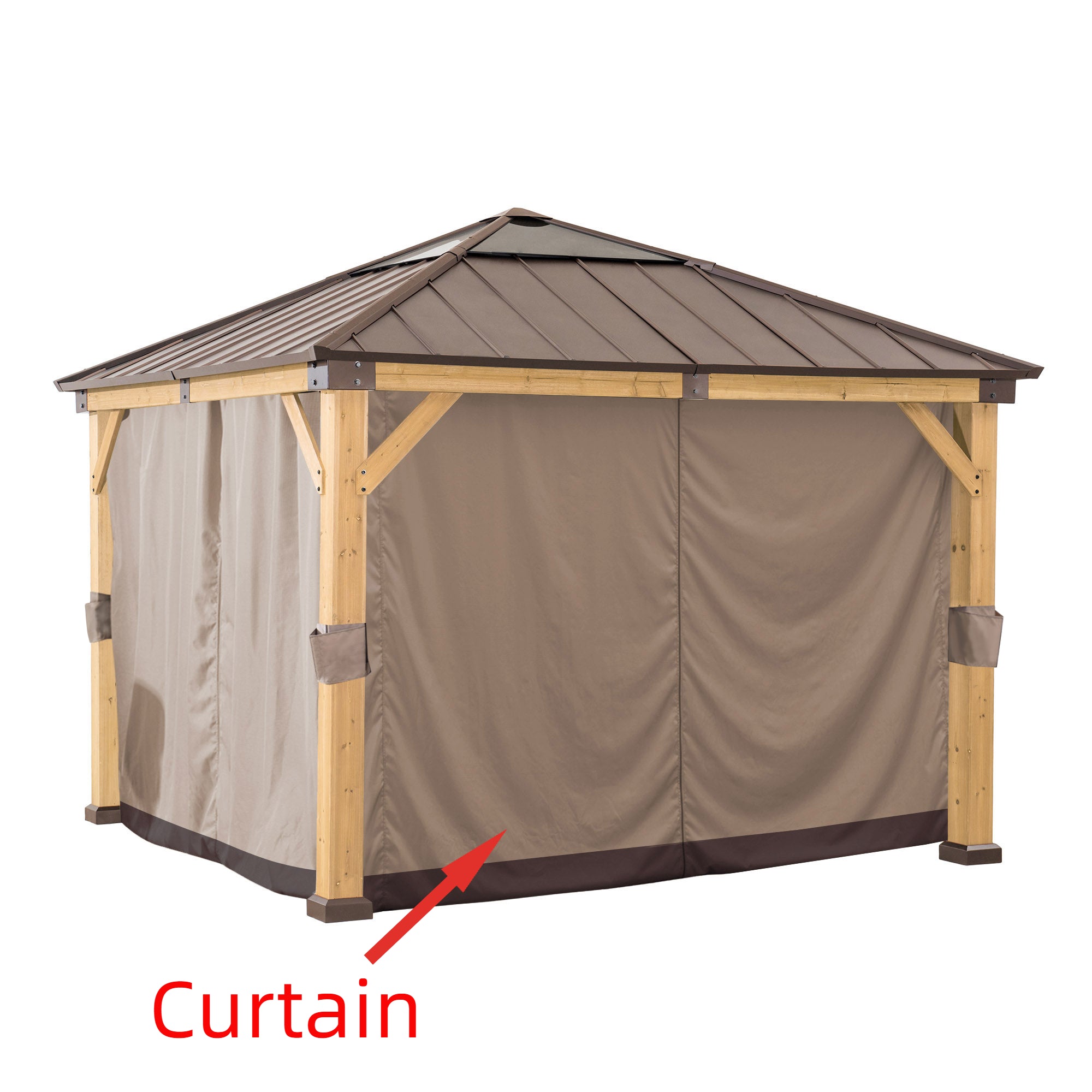Curtains for Cedar Wood Gazebo 336cm x 336cm - close