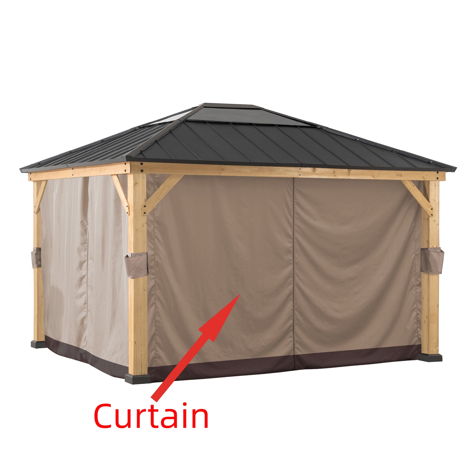 Curtains for Cedar Wood Gazebo 336cm x 394cm - close