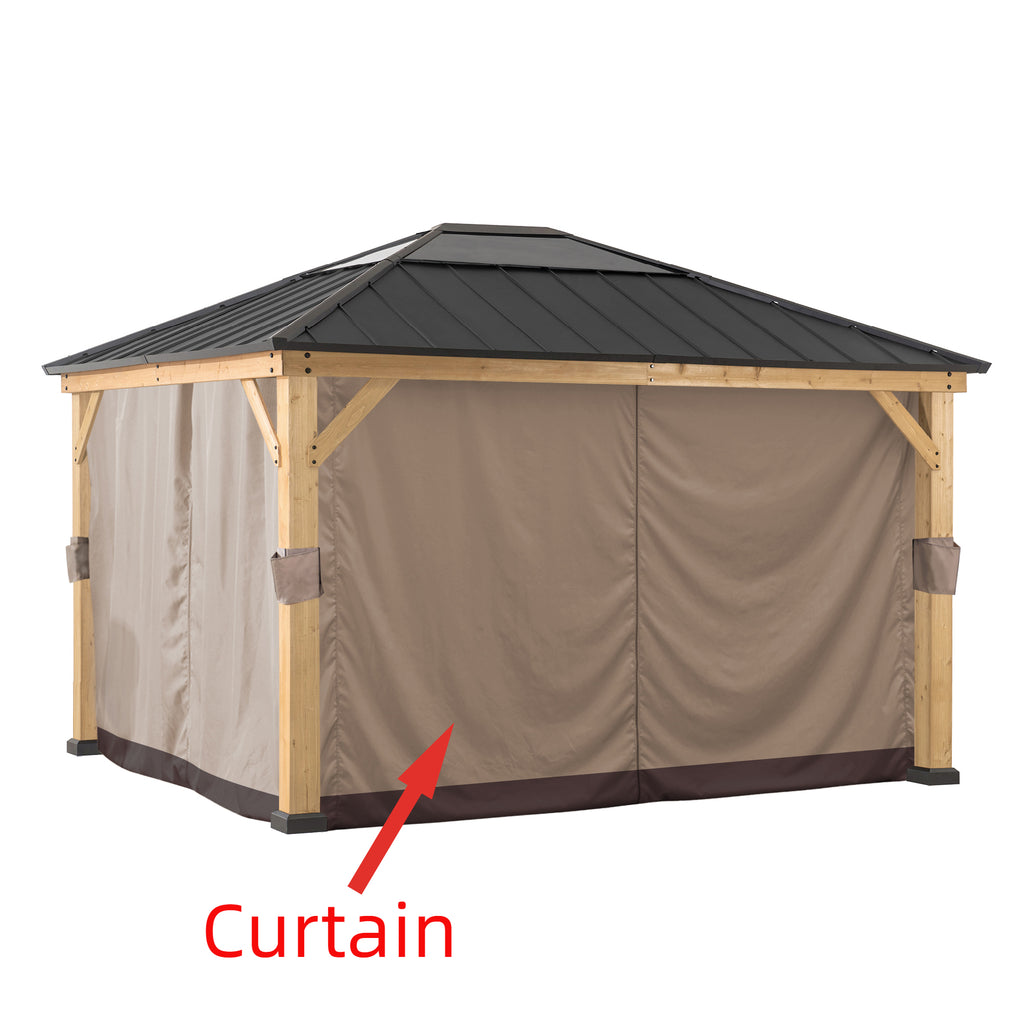 Curtains for Cedar Wood Gazebo 393cm x 452cm - closed